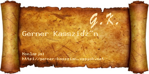 Gerner Kasszián névjegykártya